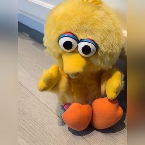 Yellow Plush Bird Stuffed Animal with Orange Feet